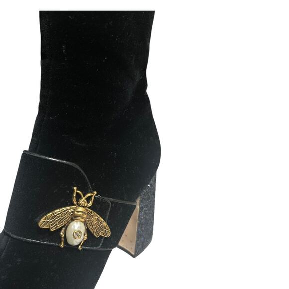 Velvet glitter heel bee boot - Picture 2 of 5